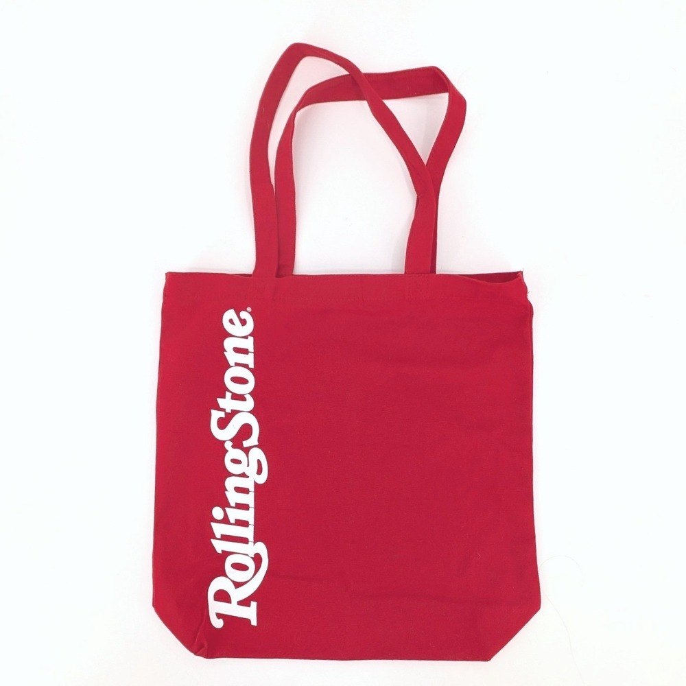 Rolling Stone Magazine Canvas‎ Tote Bag Red White Magazine Reusable Market Bag